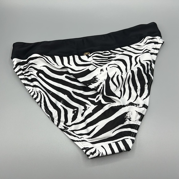 PILYQ Black and White Zebra High Waist Full Bikini Bottoms Women's Size Small - Picture 6 of 8